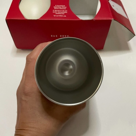 Rae Dunn Stainless Steel Mine & Yours White & Red Couples Wine/Beer Tumbler Set - Picture 4 of 10